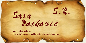 Saša Matković vizit kartica